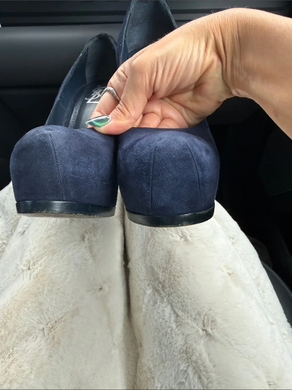 Yves Saint Laurent Tribtoo Navy Suede Platform Pumps 2010